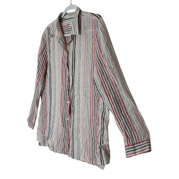 J.Jill Love‎ Linen 100% Linen Shirt Women Large Essential Button Up Summer Beach - Picture 8 of 9